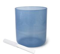 Bols chantants en cristal de quartz, Bol chantant en cristal bleu à 7 notes de pouces for le yoga et la guérison sonore avec percuteur joint torique(F Note)