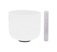 Bols Chantants en Cristal de Quartz Givré, Bol Tibétain Chantant Méditation avec O - Ring et Maillet, 432-440 Hz, pour Méditation Prière Yoga Guérison Sonore, Blanc