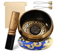 Bols Chantants Tibétains, Mini Bol Tibétain 8CM, Bol de Méditation, avec Maillet en Bois, Coussin Sonore, Sac en Tissu de Rangement, Bol Chantant Tibetain pour Yoga, Relaxation Mentale, Méditation