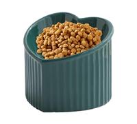 Bols d'alimentation des Chats, Plat d'eau pour Animaux de Compagnie incliné, Bol incliné en Forme de cœur, mangeoire en Porcelaine Peu Profonde, idéal pour Les Petits à Moyens Chats, Une Alimentation