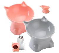 Bols de Chats élevés, 2pcs 5, 3 Pouces Assiette surélevée Cat Assiette Non Glisser Les Bols Alimentaires Alimentaires Anti-vomissements pour protéger la Colonne vertébrale de l'animal