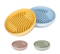 Bols de Chien Lent de mangeoires 2pcs, Bols d'alimentation en Silicone pour Chiens en Silicone avec des ventouses, Conception Anti-choquant, sans Glissement, réduit l'ennui, l'anxiété,