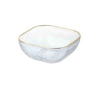 Bols de fruits pour la cuisine Assiette à fruits ondulée à l'eau, bol à fruits, assiette décorative en verre à bords dorés, assiette à collation for la maison, assiette à bonbons, assiette à fruits Co