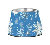 Bols de Noël bleus en forme de flocons de neige antidérapants en acier inoxydable pour animaux de compagnie pour aimer les animaux de compagnie confortables platos de comida para perros