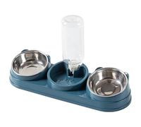Bols de Nourriture et d'eau, Ensemble de Bols Nourriture et d'eau pour Chat, Station 'Alimentation pour Chat à 3 avec Distributeur Automatique, inclinés surélevés pour Manger Facilement