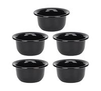Bols de rasage en plastique 5 pièces, petits bols à mousse pour barbe et crème à raser, noirs