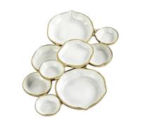 Bols de service de fête 9 compartiments - Plateau à collation de 56 cm pour la décoration de la maison | Ensemble d'assiettes à dessert | Assiette de service pour noix, chips, bonbons, apéritifs aux f