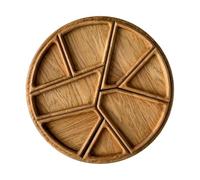 Bols de service en bois - Plateau alimentaire avec séparateurs amovibles - Service décoratif - Petit déjeuner, dîner, barbecue, dessert de fruits, organisateur pour la cuisine à la maison, le salon
