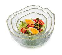 Bols De Service En Verre Lot De 3 Bols à Salade Empilables Transparents Bol à Bagatelle Pour Soupe Dessert Aux Fruits Pâtes Curry Popcorn Céréales Costume Pour Mélanger La Restauration De Fête