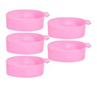 Bols de Trempage des Ongles Ergonomiques pour élimination du Gel - Ensemble de Bacs de Trempage de Manucure de 5 Pièces - Poignées Pratiques avec Trous Suspendus - Plastique pour le Salon et Usage