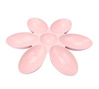 Bols d'eau de Nourriture pour Chat Mangeoire en Plastique pour Animaux de Compagnie Mangeoire Multiple pour Chat en Forme de Fleur 6 Bols Plat d'alimentation pour Animaux de Compagnie 6 Repas(Rose)