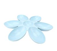 Bols d'eau de Nourriture pour Chat Mangeoire en Plastique pour Animaux de Compagnie Mangeoire Multiple pour Chat en Forme de Fleur 6 Bols Plat d'alimentation pour Animaux de Compagnie 6 Repas(Bleu)