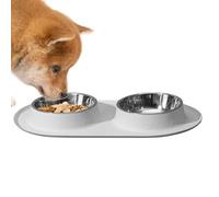 Bols d'eau pour Chiens, Assiettes de Nourriture avec Tapis Anti-Dérapant, Écuelle en Silicone Antidérapante pour Chiots et Toutes Tailles d'animaux