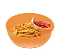 Bols divisés en chips - Bol divisé en plastique durable | Bols à tremper le pain empilables | Plateaux divisés pour cracker | Plat à sauce pour salade, crème glacée, ketchup et hup