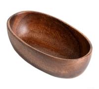 Bols en bois d'acacia faits à la main en forme de bateau, plateaux à salade de fruits et collation en bois massif, décoration de table rustique faite à la main (38 x 21,6 x 11,4 cm)