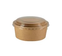 Bols en carton kraft et couvercles en PET 1100 mL par 50