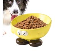 Bols en céramique pour chiots - Plat pour chien avec expression mignonne, bol de nourriture surélevé avec base antidérapante, plat d'alimentation pour animaux de compagnie, bol de cuisine, salle à man