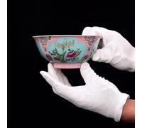 Bols en céramique rétro, Bol en porcelaine chinoise de 15,6 cm, style Qianlong, dynastie Qing, décor floral pastel des saisons, ornement collection