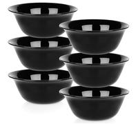 Bols en Verre Opale - Lot de 6 - 300 ml - Noir