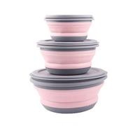 Bols Pliants D'extérieur, Vaisselle De Camping, Boîte À Bento Portable, Saladier, Fournitures De Cuisine Pour Randonnée Pique-Nique Voyage 3 Pièces