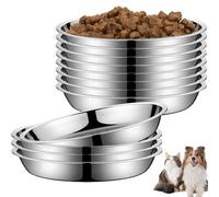 Bols pour chat en acier inoxydable 12pcs bols en acier inoxydable 6x1 pouces ronds de petit petit bol en acier inoxydable avec bols à mélanger en métal à base plate pour petits chiens et ch