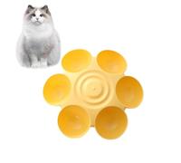 Bols pour chat - Nourriture non glissante 6 grilles PET - Arc de transport - Sûr, durable, pétales Design Pet Bowl pour chats d'intérieur - Favorise une meilleure digestion, pour plusieurs chats
