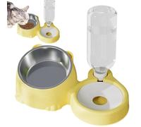 Bols pour chatons pour nourriture et eau, ensemble de bols de nourriture et d'eau pour chat, bol de chat incliné pour chats vivant à la maison, bol de chat surélevé, bols inclinés en acier inoxydable