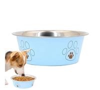 Bols Pour Chien En Acier Inoxydable | Empreinte De Patte Mignon Antirouille Accessoires D'Alimentation Des Animaux,Bols Pour Chat Nourriture Et Eau Pour Animaux - pour Chiots Chats de Taille Petit Moy