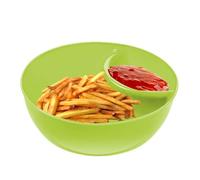 Bols pour collations et sauces - Plateau pour servir des frites et des sauces | Bol pour collations avec section pour sauce, plat pour apéritifs divisé, plat pour sauce empilable pour fêtes