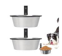 Bols pour Nourriture pour Chien,Set de Bols Montables au Mur - Mangeoire Surélevée en Acier Inoxydable avec Support Pliable, Gamelle pour Chat pour Lapin, Chiot, Petits Animaux d'Intérieur