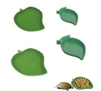 bols reptiles alimentation 4 pièces - gamelles pour tortue lézard serpent - formes feuille et mangue, tailles mixtes pour nourrir et abreuver animaux terrarium