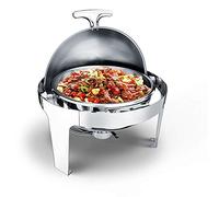 Bols ronds et chauffe-buffet, chauffe-buffet, chauffe-repas commerciaux, serveur de buffet en acier inoxydable et plaque chauffante, équipement de service alimentaire pour restaurant buffet (taille