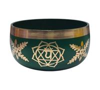 Bols tibétains 7 chakras faits à la main pour méditation, son, paix, pleine conscience, yoga (vert)