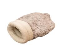 Bolsa de cama de gato de felpa - Caverna de gato semi -engranada de peluche de invierno | Saco de almohadilla de calentamiento acogedor para gatos ños, medianos y grandes | Estera de ocio suave p
