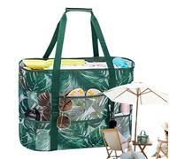 Bolsa de playa portátil - Bolsa de malla de gran capacidad | Bolsa de almacenamiento de viaje, bolsa de playa multifuncional para playa, compras, vacaciones, vert, Voir description
