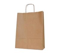Bolsaprint Lot de 40 sacs en papier avec poignée torsadée résistants, recyclables et certifiés FSC pour magasins, événements et cadeaux spéciaux 32 x 12 x 40 cm Couleur kraft