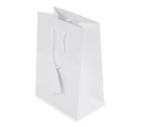 BolsaPrint Sacs de luxe en papier plastifié, blanc, 17x7x15 cm, Sac en papier
