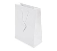 BolsaPrint Sacs de luxe en papier plastifié, blanc, 22x10x30 cm, Sac en papier