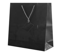 BolsaPrint Sacs de luxe en papier plastifié, Noir , 40x11x36 cm, Sac en papier