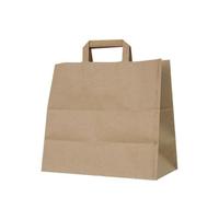 BolsaPrint - Sacs en papier avec poignée plate, marron, 32x22x25 cm, Sac en papier