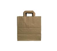 Bolsaprint - Sacs en papier kraft avec poignée plate 28 x 16 x 29 cm - Résistants et recyclables - Lot de 50 unités spéciales pour Take Away, Delivery et magasins d'alimentation - Couleur kraft