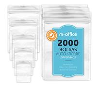 Bolsas con Cierre Hermético, Bolsas Zip de Plástico Transparentes Ideales para Congelar Alimentos, Guarda Documentos, Bolsas Reutilizables y de Conservación · m-office (160x220mm, 2000unds)