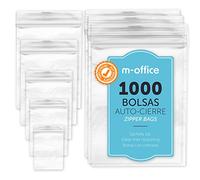 Bolsas con Cierre Hermético, Bolsas Zip de Plástico Transparentes Ideales para Congelar Alimentos, Guarda Documentos, Bolsas Reutilizables y de Conservación · m-office (40x60mm, 1000unds)
