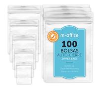 Bolsas con Cierre Hermético, Bolsas Zip de Plástico Transparentes Ideales para Congelar Alimentos, Guarda Documentos, Bolsas Reutilizables y de Conservación · m-office (220x310mm, 100unds)