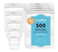 Bolsas con Cierre Hermético, Bolsas Zip de Plástico Transparentes Ideales para Congelar Alimentos, Guarda Documentos, Bolsas Reutilizables y de Conservación · m-office (120x180mm, 500unds)