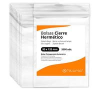 Bolsas con Cierre Hermético de Plástico Transparentes Ideales para Congelar Alimentos, Guarda Documentos, Bolsas Reutilizables y de Conservación - Ofituria (2000 Bolsas, 80 x 120 mm)
