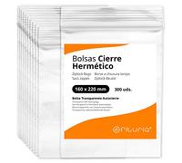 Bolsas con Cierre Hermético de Plástico Transparentes Ideales para Congelar Alimentos, Guarda Documentos, Bolsas Reutilizables y de Conservación - Ofituria (300 Bolsas, 160 x 220 mm)