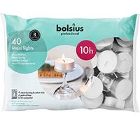 Bolsius 10 heures Maxi bougies chauffe-plat (Blanc) - 40 1 x Pochette de 40