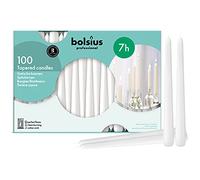 Bolsius Bougies coniques 103400335502 Lot de 100 25,4 cm Blanc