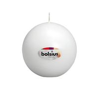 Bolsius 103610036702 Bougie sphérique, trempée, Ø 7cm, blanche